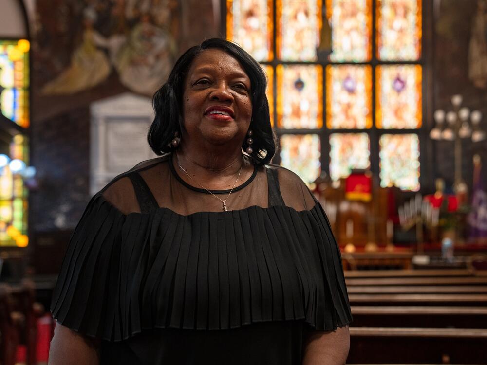 Church member Theodora Watson at Emanuel African Methodist Episcopal Church on June 2, 2025.